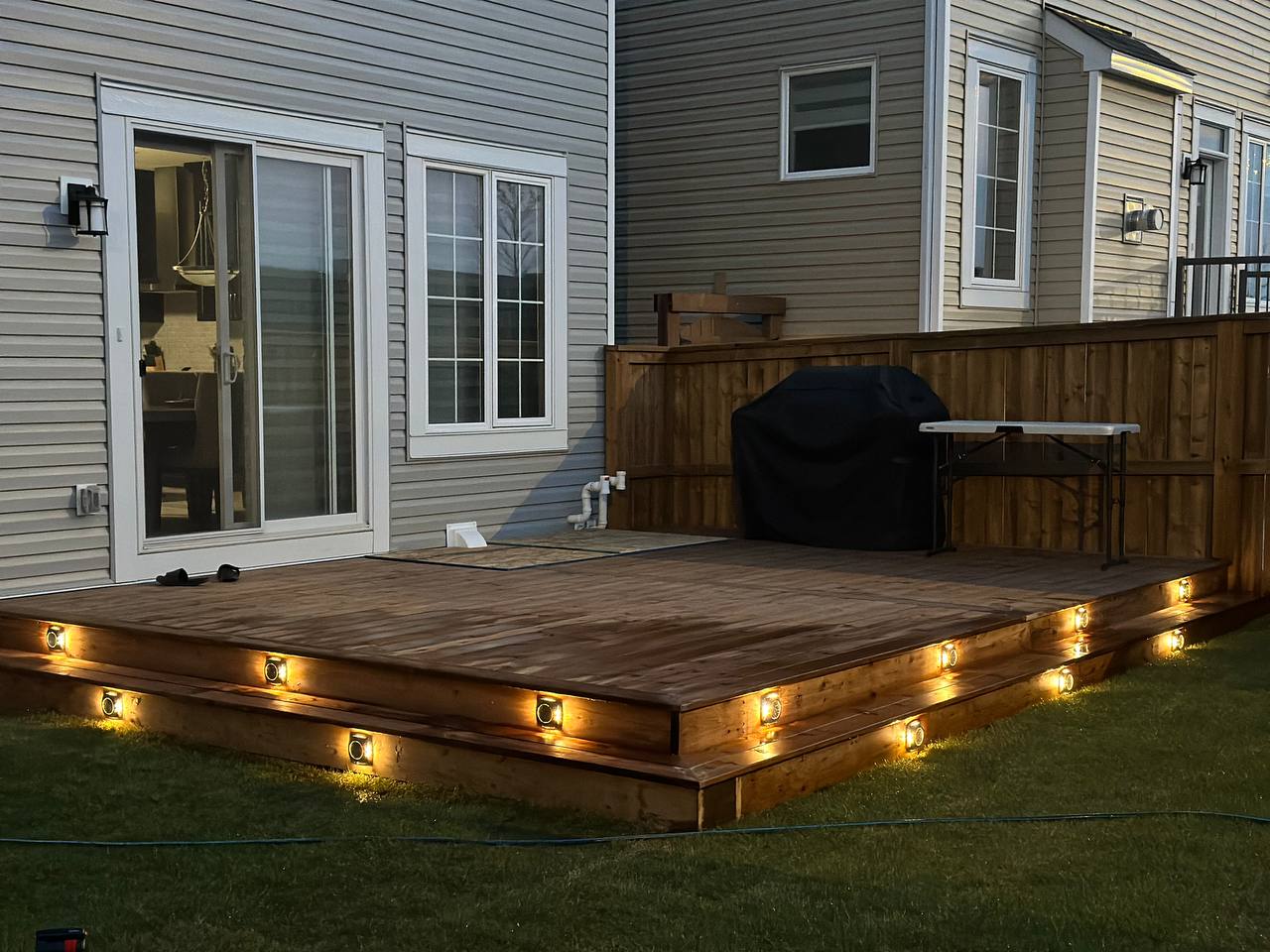 Premium deck with LED lighting by Ridgeline YYC Calgary